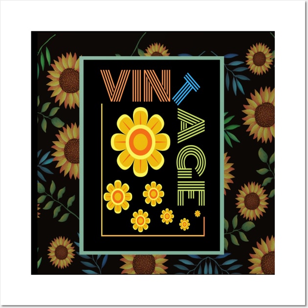 Vintage 70's Hippy Sunflower Child Peace Love Wall Art by Apathecary